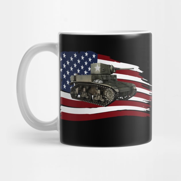 M3 Stuart Tank WW2 by Dirty Custard Designs 